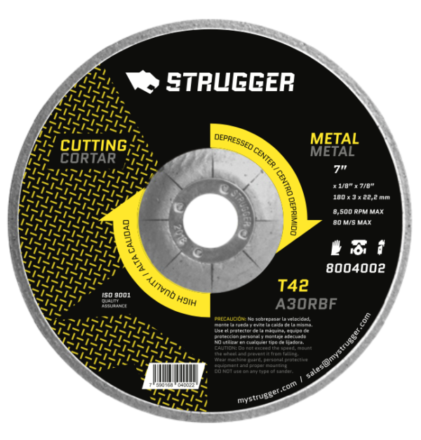 Disco Corte Para Metal Con 4-1/2"×3/64¨X7/8¨T42 Strugger